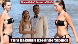 Sinem Kobal, Çeşme tatilinde! Tüm bakışları üzerinde topladı 